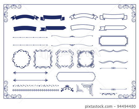 Christmas motif frame design set. Gorgeous and elegant design material Christmas motif frame design set. Gorgeous and elegant design material 94494480