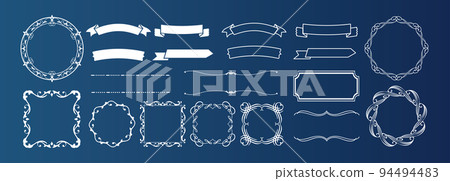 Christmas motif frame design set. Gorgeous and elegant design material Christmas motif frame design set. Gorgeous and elegant design material 94494483