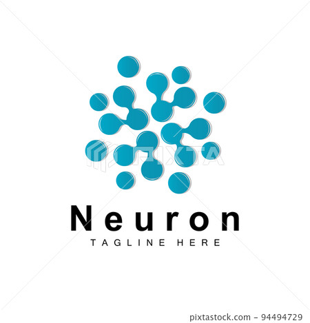 Neuron Logo Design Vector nerve cell illustration Molecular DNA health brand 94494729
