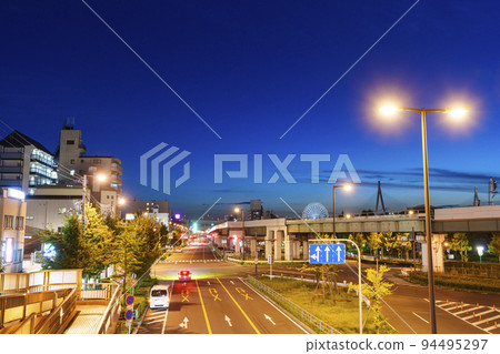 從朝潮橋人行天橋看到的夜景[大阪市港區朝潮橋站前] 94495297