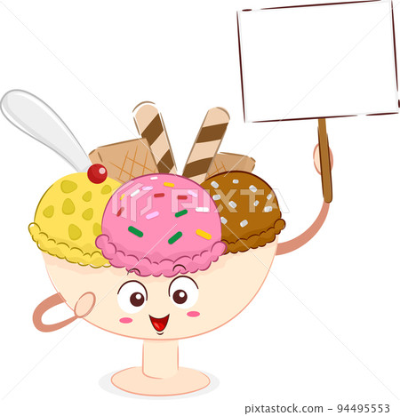Mascot Ice Cream Sundae Ice Cream Day Illustration Mascot Ice Cream Sundae Ice Cream Day Illustration 94495553