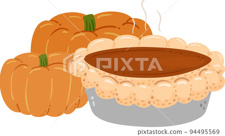 Pumpkin Pie Hot Illustration 94495569