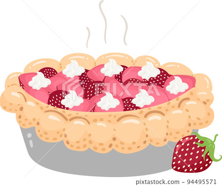 Strawberry Pie Illustration 94495571