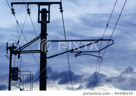 The shadow of the electric wire and the sky 94496039