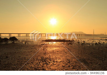 sunset at Chung Pak Nai, Sha Kong Village , hk23 July 2011 94496136