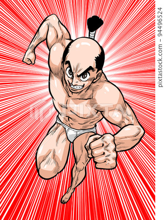 energetic naked man dashing 94496524