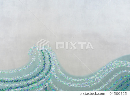 Vintage paper sky with glitter waves Japanese style seascape gray Vintage paper sky with glitter waves Japanese style seascape gray 94500525