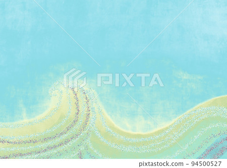 Vintage paper sky with glitter wave Japanese style seascape light blue Vintage paper sky with glitter wave Japanese style seascape light blue 94500527
