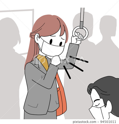 woman coughing on train 94501011