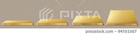 Square golden platform, podium for presentation. 94501087