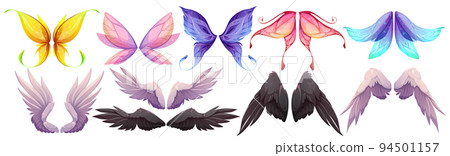 Different wings of fairy, butterfly, bird, angel 94501157