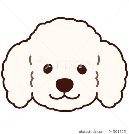 簡單可愛的白色貴賓犬臉圖與主線 94501525