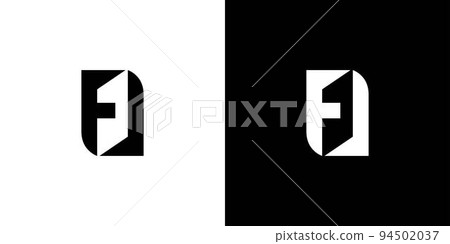 Modern and strong letter FJ initials logo design 94502037