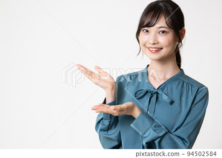 Smiling business woman, white background 94502584