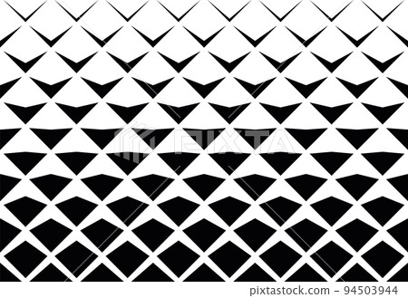 Geometric pattern of black figures on a white background.Option with a SHORT fade out. 94503944
