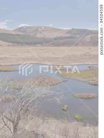 晴天的霧峰屋島濕地，在陽光明媚的春天可以遠眺來間山； 94504599