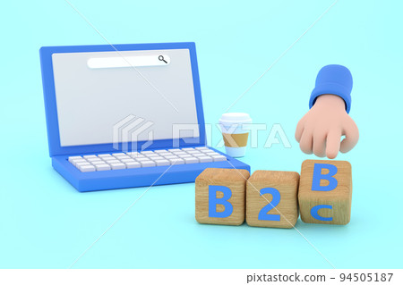 Hand turns a dice and changes the expression "B2B" to "B2C" Hand turns a dice and changes the expression "B2B" to "B2C" 94505187