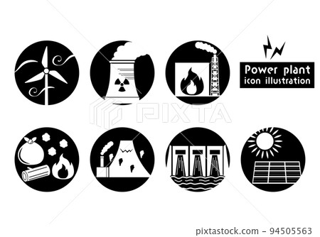 Power plant icon illustration set 94505563
