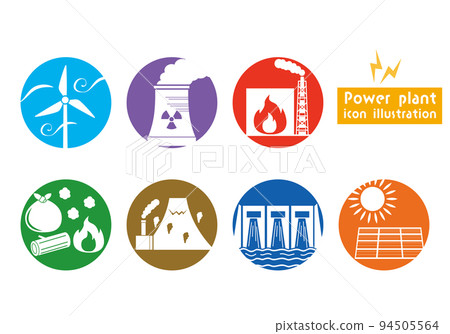 Power plant icon illustration set 94505564