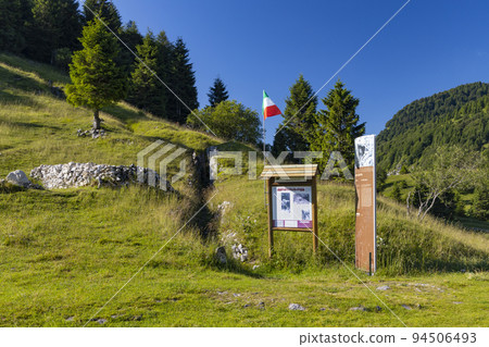 Trenches from First World War near Monte Grappa, Province of Treviso, Veneto Region, Italy Trenches from First World War near Monte Grappa, Province of Treviso, Veneto Region, Italy 94506493