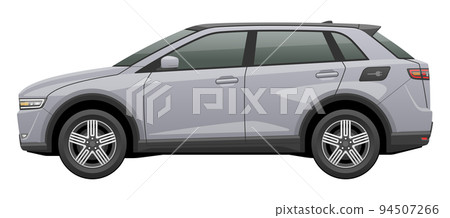 從側面看到的汽車的插圖（EV-SUV） 94507266