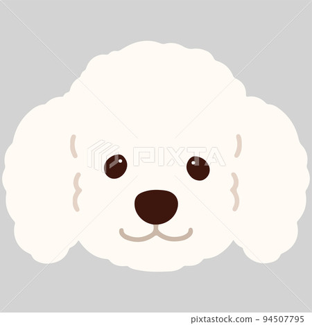 一個簡單可愛的白色貴賓犬臉的插圖沒有主線 94507795