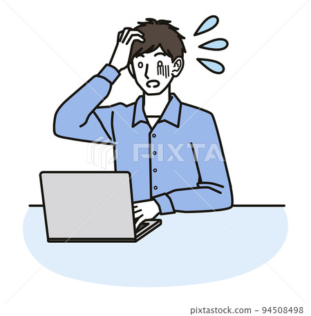 看電腦屏幕的男人 看電腦屏幕的男人 94508498