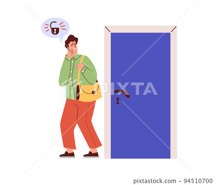 Man with OCD obsessive compulsive disorder experiences anxiety, vector isolated. Man with OCD obsessive compulsive disorder experiences anxiety, vector isolated. 94510700