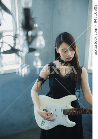 musician electric guitar musician electric guitar 94510908