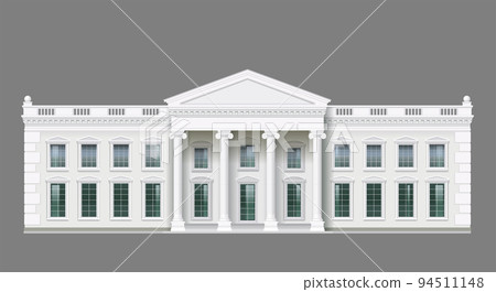 Facade of a classical palace white building 94511148