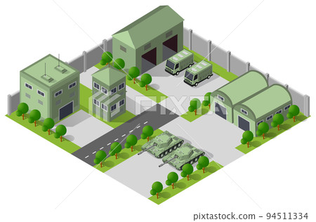 Module base camp object element for building design army armed 94511334