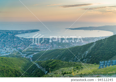 Russia. August 14, 2022. View of Gelendzhik Bay from the height of the Markhotsky ridge. 94512245