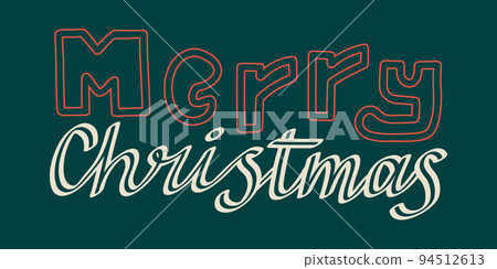 New year vector. Merry Christmas quote. Hand drawn xmas silhouette. Cute New year vector. Merry Christmas quote. Hand drawn xmas silhouette. Cute 94512613