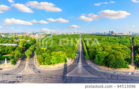 Beautiful skyline city panorama of Berlin with park and roads, Germany Beautiful skyline city panorama of Berlin with park and roads, Germany 94513096