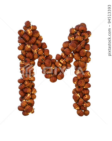 Halloween Pumpkin Lantern Particle Typeface M 94513393
