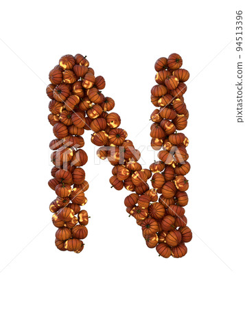 Halloween Pumpkin Lantern Particle Typeface N 94513396
