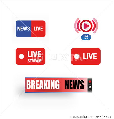 Set of live streaming icons Online Icon video broadcasting. Red and black symbols and buttons of live streaming, broadcasting, online stream. Symbols for news, TV, movies, shows Set of live streaming icons Online Icon video broadcasting. Red and black symbols and buttons of live streaming, broadcasting, online stream. Symbols for news, TV, movies, shows 94513594