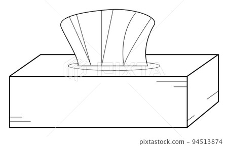 Hand drawn box with dry wipes. Napkins to maintain cleanliness. Hand drawn box with dry wipes. Napkins to maintain cleanliness. 94513874