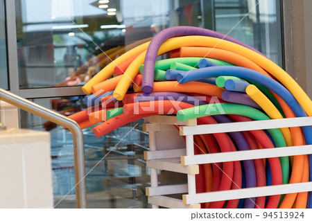 Pool polyurethane stick colored extracurricular competition swimmer swimming speed, from race trainer for coach and center swim, gym teacher. Cap athlete clean, professional 94513924