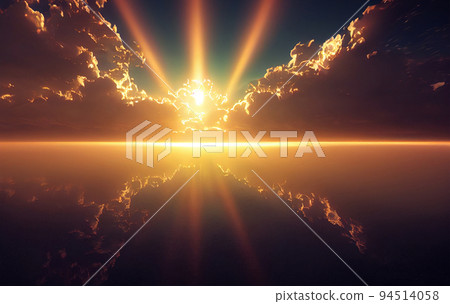 heavenly light among clouds digital illustration heavenly light among clouds digital illustration 94514058