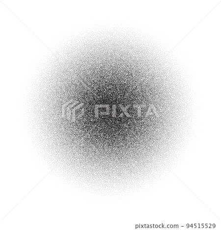 Grain circle gradient. Stippled round shape. Radial stochastic dotwork texture. Random grunge noise background. Black dots sphere. Halftone vector Grain circle gradient. Stippled round shape. Radial stochastic dotwork texture. Random grunge noise background. Black dots sphere. Halftone vector 94515529