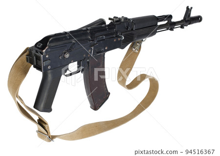 modern kalashnikov AK 74M assault rifle with folded stock 94516367
