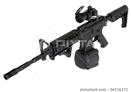 M4 assault rifle with optic scope and drum magazine 94516372