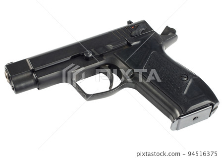 lock and load handgun weapon isolated on white 94516375