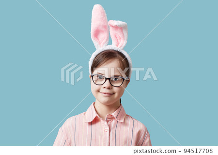 Girl With Down Syndrome Bunny Costume 94517708