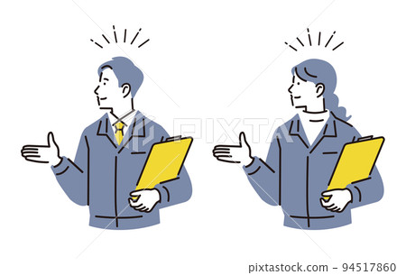 一套男女穿著工作服指導人們 94517860