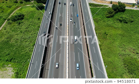City and bridge aerial shot 94518071