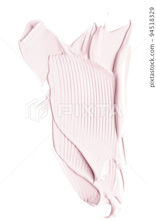 Pastel beauty swatch, skincare and makeup cosmetic product sample texture isolated on white background, make-up smudge, cream cosmetics smear or paint brush stroke closeup 94518329
