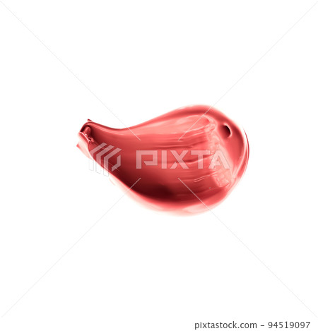 Pastel coral beauty swatch, skincare and makeup cosmetic product sample texture isolated on white background, make-up smudge, cream cosmetics smear or paint brush stroke closeup 94519097