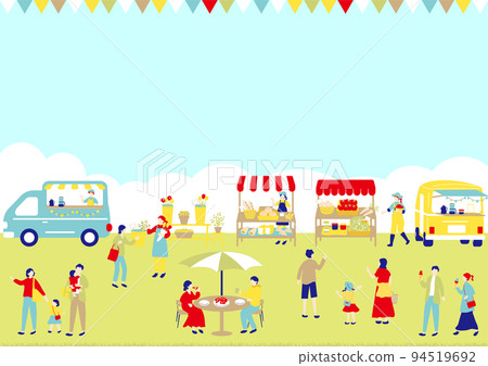 Marche People enjoying at the holiday market 94519692